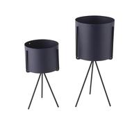 Ensemble de pots de fleurs fer Present Time Pedestal Bleu 12,5x29,5x12,5 cm