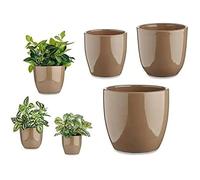 Ensemble De Pots De Fleurs - Ibergarden - Multicolore - Dimensions 22,5x22,5x18,5 Cm - Rond - Plastique Multicolore
