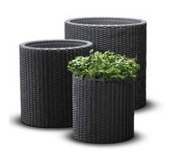 ENSEMBLE DE 3 PLANCHERS CYLINDRIQUES KETER S+M+L - GRAPHITE - KT 92 0453