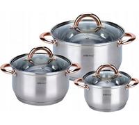 Ensemble de pots - Kinghoff - KH-1761 - Acier inoxydable - 6 pièces - Compatible lave-vaisselle