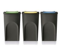 Keden Sortibox Système de tri sélectif, 4 x 35 l, pour le tri sélectif, le recyclage des déchets, en plastique, noir