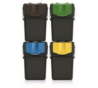 Ensemble de poubelles de tri Keden SORTI BOX 4x25l - noir recyclage