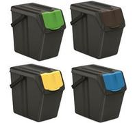 Ensemble de poubelles de tri Keden SORTI BOX 4x25l - noir recyclage Noir G