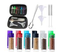 Ensemble De Poudre D'épices De Camping-6 Pièces, Ensemble De Pots À Épices Portables De Camping De 4.53x3.15x1.57 Pouces, Kit De Stockage D'épices Avec Entonnoir À Cuillère | Préparation De Repas Avec