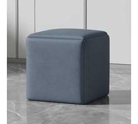 Ensemble De Pouf Cubique Gigogne Polyvalent 5-en-1 Avec Roulettes Pivotantes - Tabourets Empilables, Tabouret à Pieds Carrés En Tissu Technologique Pour Salon Et Salle à Mang, Dark Blue, 35CM/13.8INCH