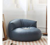 Ensemble de pouf poire en similicuir bleu marine - Canapé de sol confortable, angle, rembourrage inclus pour salon, chambre à coucher, jardin - Meuble élégant sans cadre