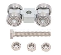 Ensemble de poulie à 4 roues en acier inoxydable robuste, roulement à billes à gorge profonde, pour chariots industriels, portes coulissantes, systèmes de garde-robe, usiné CNC,