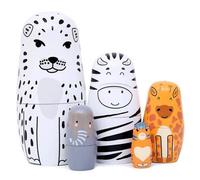 Ensemble De Poupées Russes En Bois Matrioshka, Jouets De Décoration, Cadeaux D'Ornement, Jouets En Bois, Poupée Artisanale Pour Bébé, Cadeaux Faits À La Main, 5 Pièces