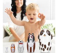Ensemble De Poupées Russes Matryoshka, 5 Pièces, Motif Chien, Nid D'Ange En Tilleul Fait À La Main, Jouets Amusants Pour Décoration De Maison