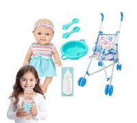 Ensemble de Poussette de, Ensemble de Poussette de pour,Chaise de Salle à Manger pour Tout-Petits, Accessoires de pour - Ensemble de Jeu de Simulation de s de 10 Pouces, avec Accessoires de poussett