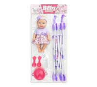 Ensemble de Poussette pour Enfant - avec Poussette - Accessoires de pour Jeu de rôle réaliste - Poupées Douces de 25,4 cm - pour Filles à partir de 3 Ans