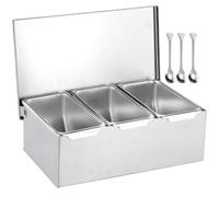 Ensemble de présentoirs à épices professionnels, étagères à condiments en acier inoxydable, distributeur de condiments pour cuisines et buffets, organisateur de récipients alimentaires pour assaison