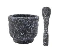 Ensemble de presse-ail Portable, à large bouche, motif granit, mortier et pilon, bol broyage des épices for noix Sauce Pesto pour Cuisine