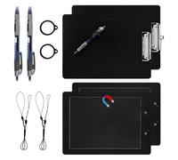 Ensemble de presse-papiers magnétique pour notes de bureau, format lettre avec tableaux arrondis, stylos, cordons et clip en métal pour l ' écriture mobile