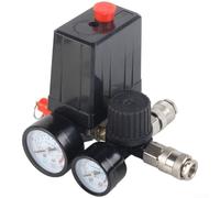 Ensemble de pressostat 220 V 4 ports 90-120 PSI Accessoires de compresseur d'air réglable Vanne de régulation réglable Fibre de verre Nylon Design compact pour une utilisation industrielle en atelier