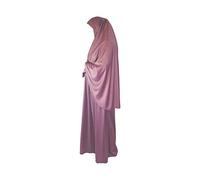 Ensemble de prière 2 pièces (Khimar + jupe), taille unique, foulard extensible en lycra, idéal pour tous les jours, maison, travail, voyage, Hajj, Umrah, mosquée, Madrassa, Ramadan, Aïd, cadeau, rose,