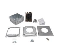 Ensemble De Prise Électrique Polyvalent NEMA 14 50R 50A Avec Couvercles Coulissants Et Supports Boîte Métallique Carrée Utilisation D'une Boîte Sortie Recouvrement