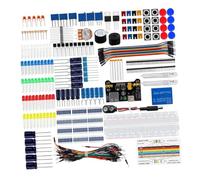 Ensemble de projets électroniques pour débutants avec carte sans | Connexions de branchement à couleur, mélange de composants, module d ' alimentation pour l ' apprentissage en