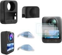 Ensemble de protection ultime pour appareil photo compatible avec DJI Osmo 360, coque en plastique (2 pièces) + étui de protection en silicone + 3 films protecteurs d'écran, kit de protection pour