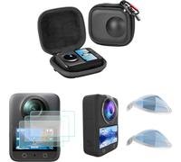 Ensemble de protection ultime pour appareil photo DJI Osmo 360, 2 pièces en plastique + mini étui de transport + 3 films protecteurs d'écran en verre trempé, kit de protection pour accessoires de