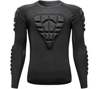 Ensemble de Protections de Moto rembourrées pour Hommes, Maillot de Football rembourré à Manches Longues pour Adultes, Protection des côtes pour Le Football, Le Rugby, Le Basket-Ball,Black-S
