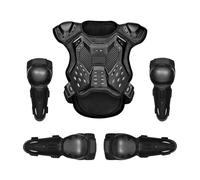 Ensemble de Protections de Motocross pour Enfants, Gilet Respirant et réglable, Protection Dorsale pour Motocross, Ski, VTT, Descente, Scooter,Black1-L