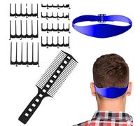 Ensemble de protections de peigne pour tondeuse à cheveux | Pochoir en silicone pour cheveux, accessoires à 7 dents et pour coupe de cheveux pour homme