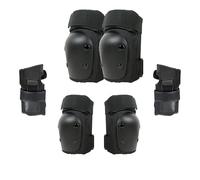 Ensemble De Protections Skateboard - Casque Genouillères Coudières Protège-Poignets, Coque en PE, Double Usage Sangles Réglables, Convient pour Le Skateboard Le Vélo Et Le Roller,Black 6 Piece Set-S