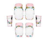 Ensemble De Protections Skateboard - Casque Genouillères Coudières Protège-Poignets, Coque en PE, Double Usage Sangles Réglables, Convient pour Le Skateboard Le Vélo Et Le Roller,Pink 6 Piece Set-L