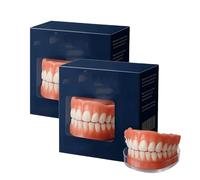 Ensemble de prothèses dentaires complet personnalisé avancé, kit de prothèse dentaire souple, kit de prothèse dentaire en silicone pour hommes et femmes, aspect naturel (2 set)