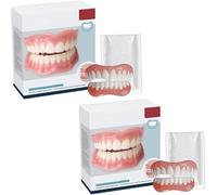 Ensemble de prothèses dentaires complètes supérieures et inférieures - Fausses dents moulables faciles à utiliser for un aspect naturel et confiant, solution de bricolage non invasive(2pcs)