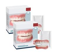 Ensemble de prothèses dentaires en silicone multifonctionnelles, prothèses dentaires de mise en forme de la bouche complète avec reliner à pression confortable pour femmes et hommes (2Pièce)