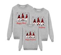 Ensemble de pulls de Noël pour la famille - Femmes Hommes Enfants Drôle Pull de Noël Renne Pull de Noël Couple Pull Unisexe Col Rond Sweat-shirt Moche Tenue de Noël, Gris 20, XXL