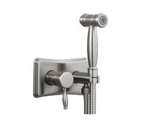 Ensemble de pulvérisateur de bidet en acier inoxydable avec robinet d'eau chaude et froide, 2 trous 1 poignée, pistolet pulvérisateur de bidet de salle de bain pour un nettoyage et une hygiène faciles