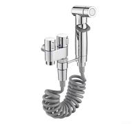 Ensemble de pulvérisateur de bidet portatif avec valve d'angle en alliage | Kit de douche de toilette à double sortie pour couches de bébé | Nettoyage des animaux de compagnie | Lavage du sol |