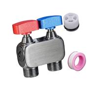 Ensemble de pulvérisateur manuel en laiton à double contrôle pour nettoyage des toilettes - Adaptateur d'installation pour tuyau de lavage - Vannes en laiton