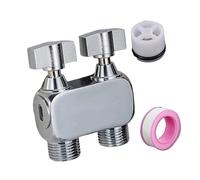 Ensemble de pulvérisateur manuel en laiton à double contrôle pour nettoyage des toilettes - Adaptateur d'installation pour tuyau de lavage - Vannes en laiton