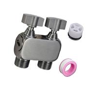 Ensemble de pulvérisateur manuel en laiton à double contrôle pour nettoyage des toilettes - Adaptateur d'installation pour tuyau de lavage - Vannes en laiton