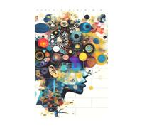 Ensemble de puzzle 37 pièces en brique artistique, blocs de construction 3D, intelligence artificielle, cerveau, décoration de bureau