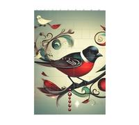 Ensemble de puzzle 37 pièces en briques artistiques à faire soi-même - Motif oiseaux bleu sarcelle - Note de musique imprimée - Décoration de bureau