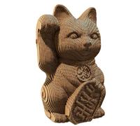 Ensemble de Puzzle 3D CARTONIC - Lucky Cat - Le Carton se transforme en Une Figure en Relief - Tous Les âges - 93 Piece Cardboard 3D Jigsaw Puzzle