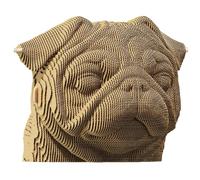 Ensemble de Puzzle 3D CARTONIC - Pug - Dog - Puzzle 3D en Carton - Le Carton se transforme en Une Figure en Relief - Tous Les âges - 96 Piece Cardboard 3D Jigsaw Puzzle