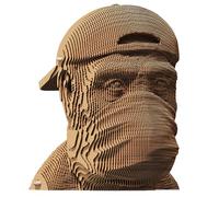 Ensemble de Puzzle 3D CARTONIC - Singe - Ne Rien Entendre - Puzzle 3D en Carton - Le Carton se transforme en Une Figure en Relief - 100 Pieces Cardboard 3D Jigsaw Puzzle (Speak NO Evil)