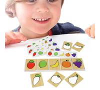 Ensemble De Puzzle De Fruits Et Légumes En Bois Naturel Pour - Jouet De Trieur De Formes De Peinture À Base D'eau Non Toxique À Partir De 3 Ans | Casse-tête Interactif Jeu De Logique Observati