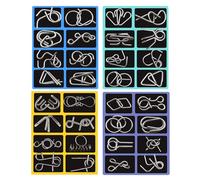 Ensemble de Puzzle de métal pour Adultes - Jeux Teaser du Cerveau pour Les Voyages et l'éducation | Durable avec des Formes Uniques, des Jouets de résolution de problèmes interactifs pour Les