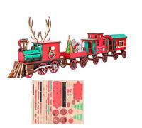 Ensemble de Puzzle de Moteur en Bois de Vacances, Projet de décoration de Noël, Accent de Train à Construire pour Les créateurs de Famille pour Les espaces saisonniers sur Les étagères, modèle de de