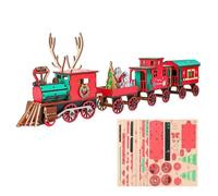 Ensemble de Puzzle de Moteur en Bois des Fêtes | Projet de décoration de Noël, accent de train à construire par Family Makers pour les espaces saisonniers sur les