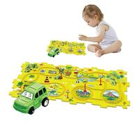 Ensemble de puzzle de voiture Rail pour enfants - jouet de course pour enfants, jouets éducatifs colorés brillants pour la maternelle | Assemblée Interactive Assembly Racing, Gift Montesori, Game of