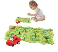 Ensemble de Puzzle de Voiture Rail pour - Jouet de Course pour, Jouets éducatifs colorés Brillants pour la Maternelle | Assemblée Interactive Assembly Racing, Gift Montesori, Game of