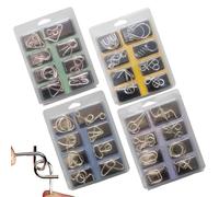 Ensemble De Puzzles en Fil Métallique,Jeu Portable D'Entraînement Logique - Résolvez Ces Puzzles en Fil Enchevêtrés,pour Maison Bureau École Ados Adultes Cadeaux de Fête